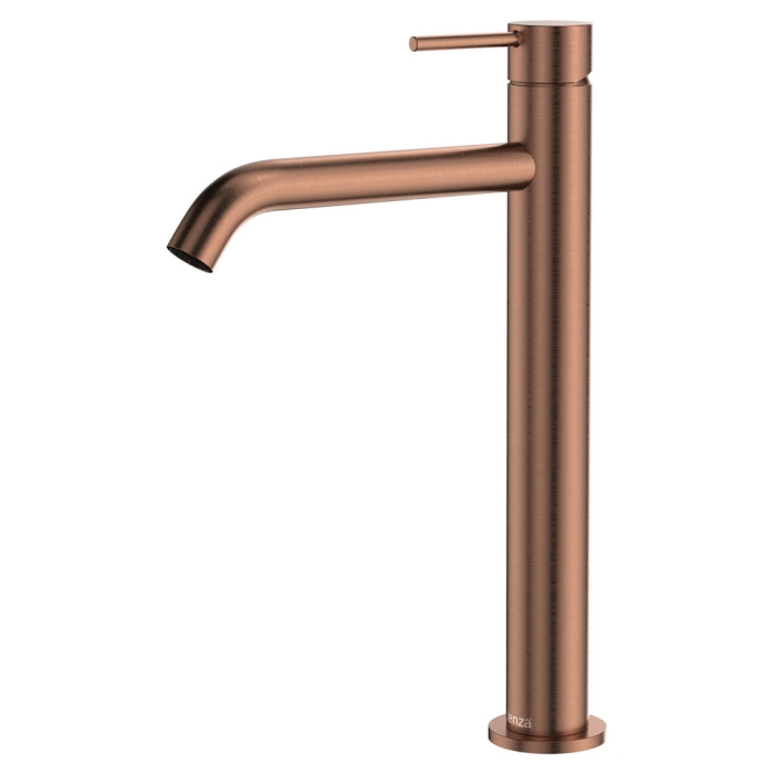 fienza Kaya Tall Basin Mixer Brushed Copper