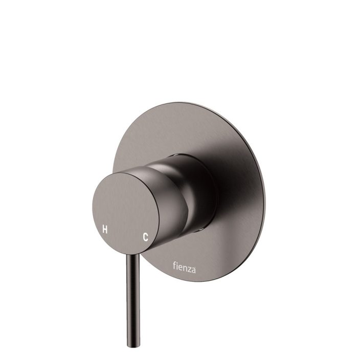 fienza Kaya Wall Mixer Large Round Plate Gun Metal