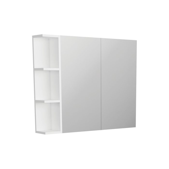 fienza Pencil Edge 750 Mirror Cabinet 1 Side Shelf