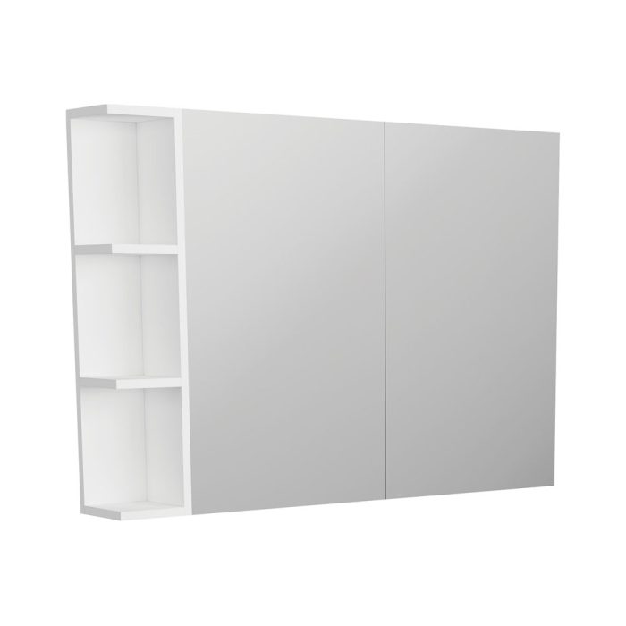 fienza Pencil Edge 900 Mirror Cabinet 1 Side Shelf