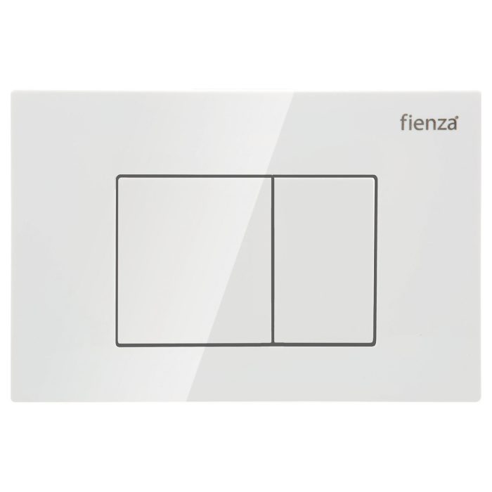 fienza Fienza R&T Rectangular Button Flush Plate Gloss White