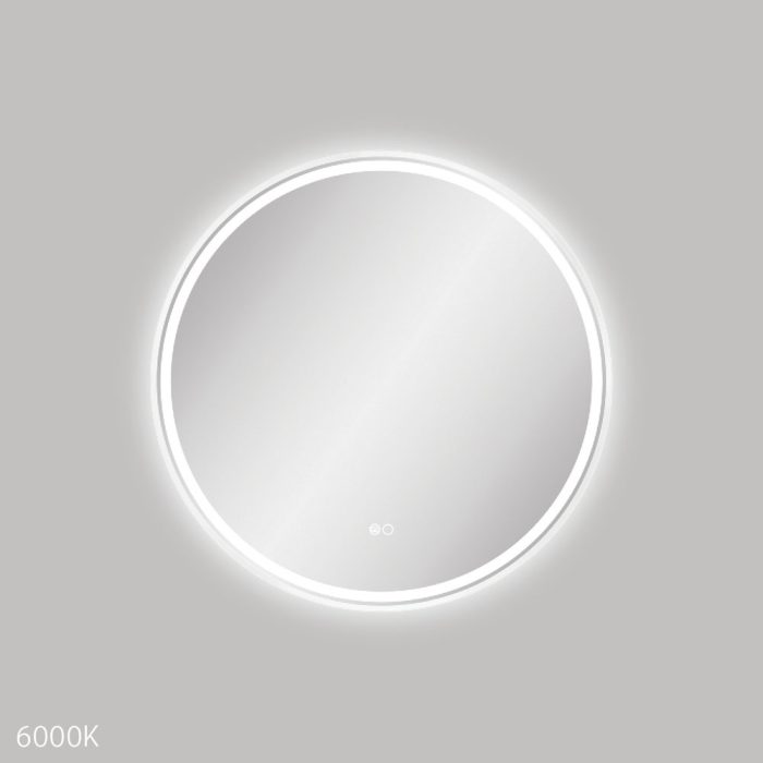 fienza Reba LED Matte White Framed Mirror 700mm
