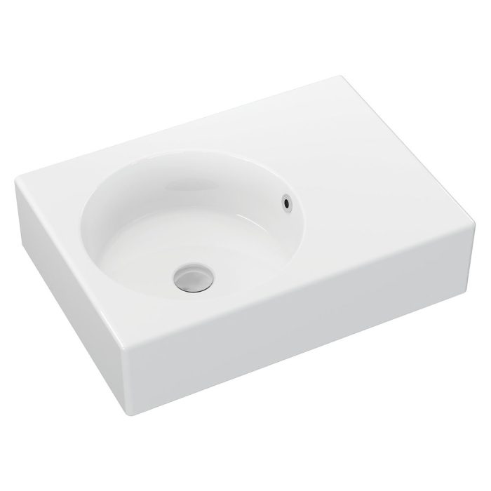 fienza Reba Left Bowl Wall Basin No Tap Hole