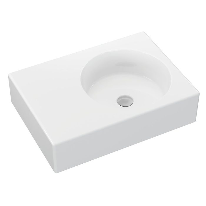 fienza Reba Right Bowl Wall Basin No Tap Hole