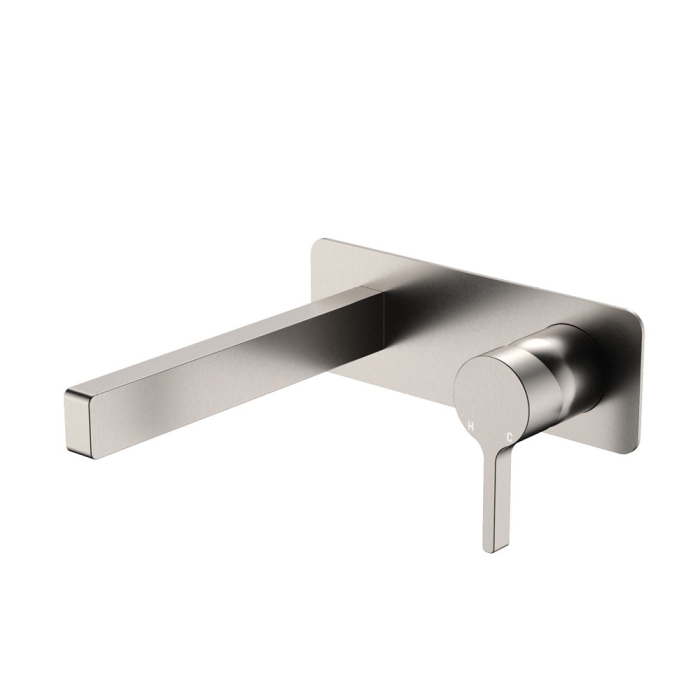 fienza Sansa Wall Basin Mixer Set Brushed Nickel