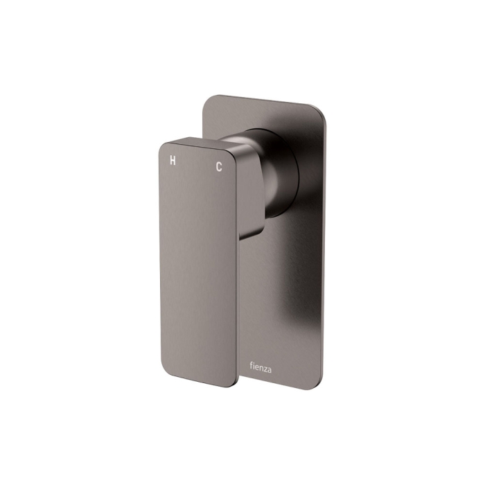 fienza Tono Wall Mixer Rectangular Plate Gun Metal