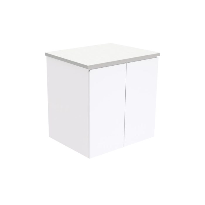 fienza Fingerpull Gloss White 600 Wall-Hung Cabinet