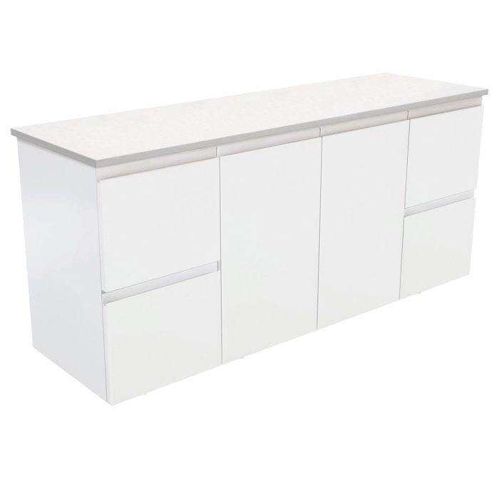 fienza Fingerpull Satin White 1500 Wall-Hung Cabinet