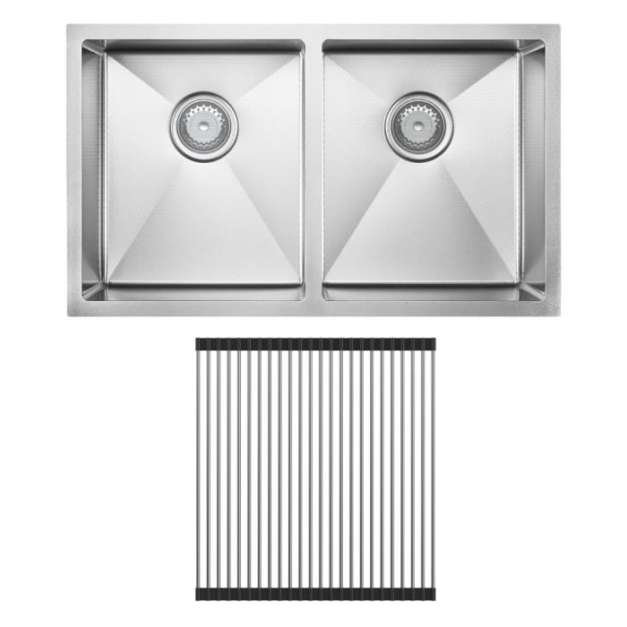 fienza Hana Anti-Scratch 27L/27L Double Kitchen Sink Kit Stainless Steel