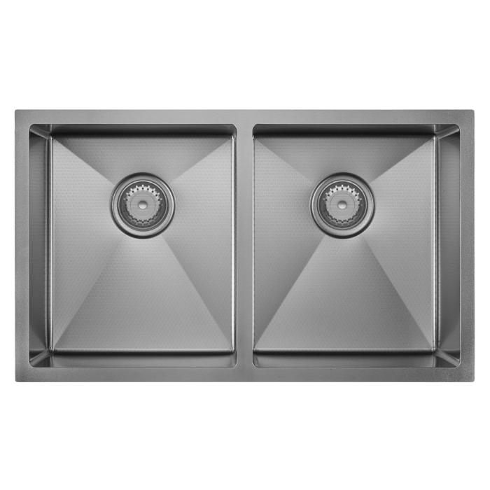 fienza Hana Anti-Scratch 27L/27L Double Kitchen Sink PVD Gun Metal