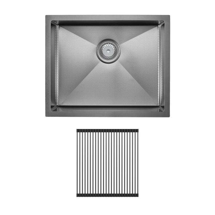 fienza Hana Anti-Scratch 40L Single Kitchen Sink Kit PVD Gun Metal