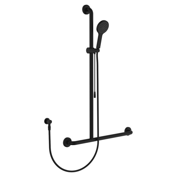 fienza Hustle Care Inverted T Rail Shower with Push/Pull Slider Left-Hand