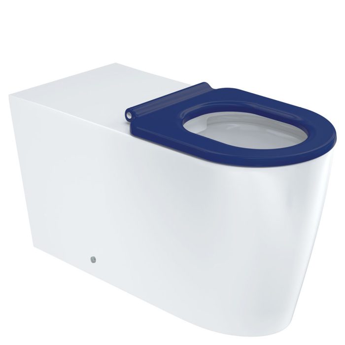fienza Isabella Care Wall-Faced Toilet Suite Gloss White with Blue Seat
