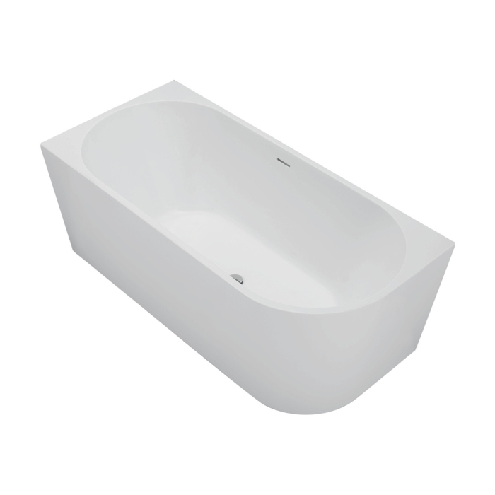 fienza Isabella Right-Hand Acrylic Corner Bath with Overflow Matte White 1500mm