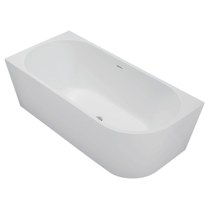 fienza Isabella Right-Hand Acrylic Corner Bath with Overflow Matte White 1700mm