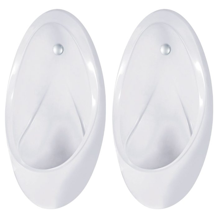 fienza Isabella Twin Stall Urinal Kit Gloss White with Zip® FlushMaster®