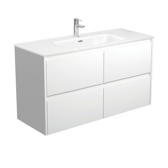 fienza Joli Amato 1200 Satin White Wall-Hung Vanity
