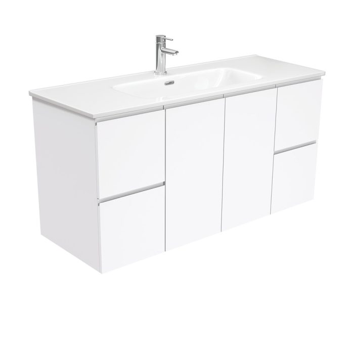 fienza Joli Fingerpull Gloss White 1200 Wall-Hung Vanity