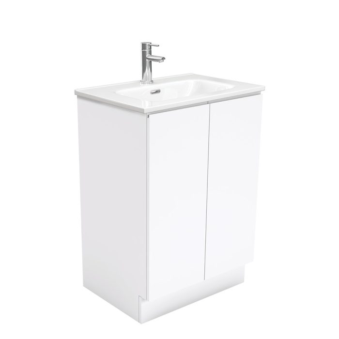 fienza Joli Fingerpull Gloss White 600 Vanity On Kickboard