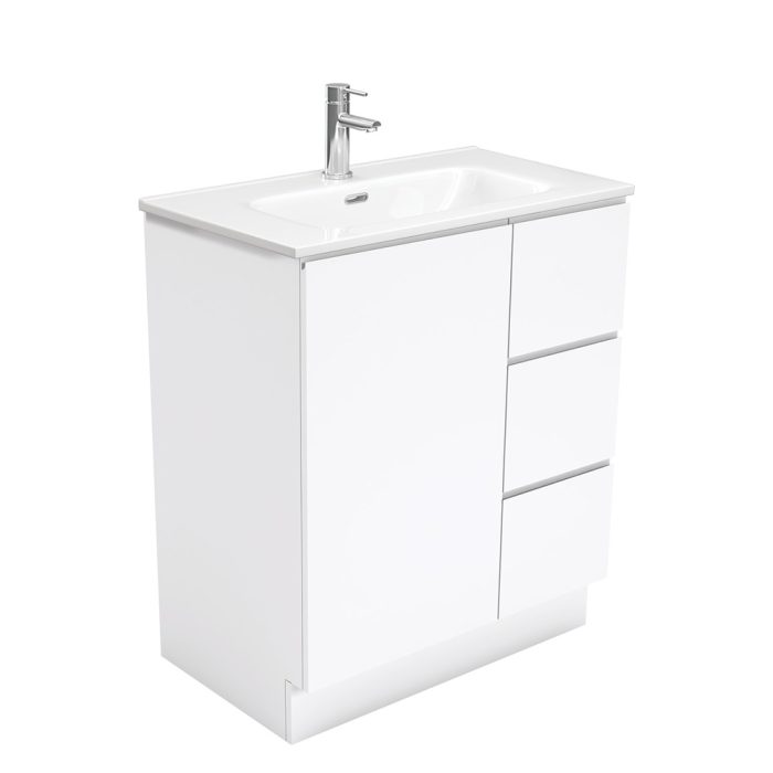 fienza Joli Fingerpull Gloss White 750 Vanity On Kickboard