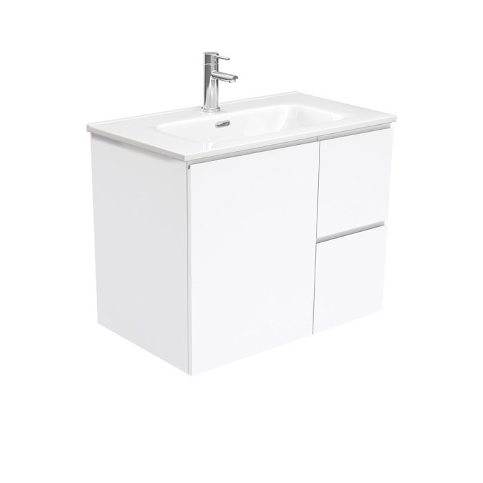 fienza Joli Fingerpull Gloss White 750 Wall-Hung Vanity