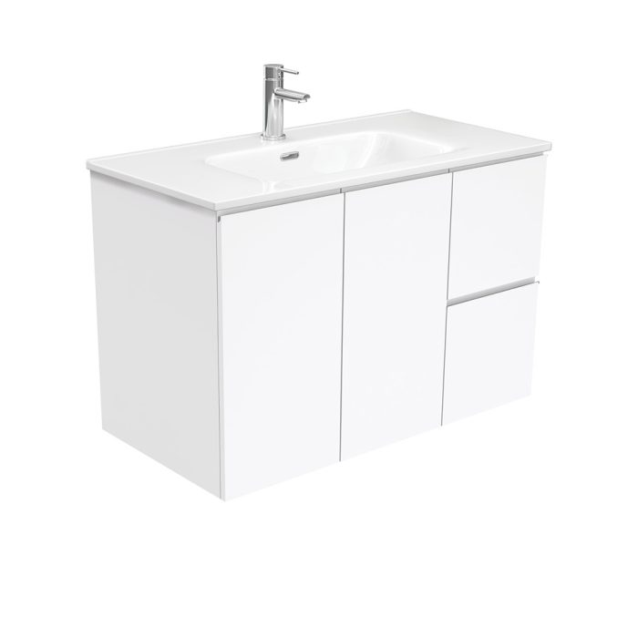 fienza Joli Fingerpull Gloss White 900 Wall-Hung Vanity