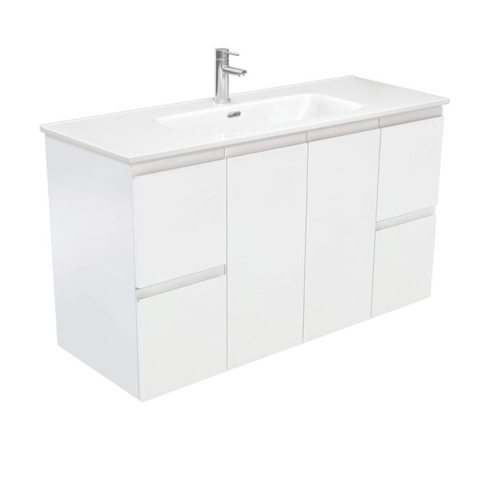 fienza Joli Fingerpull Satin White 1200 Wall-Hung Vanity