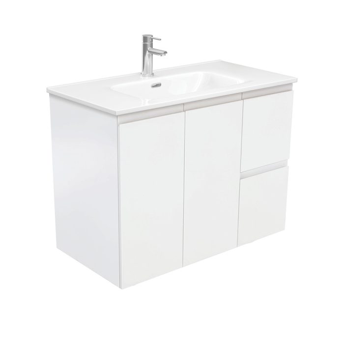 fienza Joli Fingerpull Satin White 900 Wall-Hung Vanity
