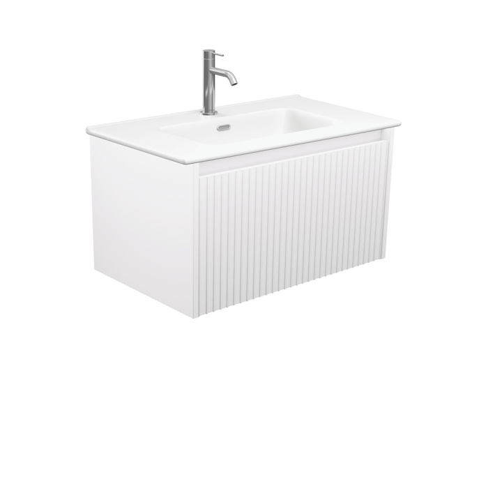 fienza Joli Matte Alina Satin White 750 Wall Hung Vanity