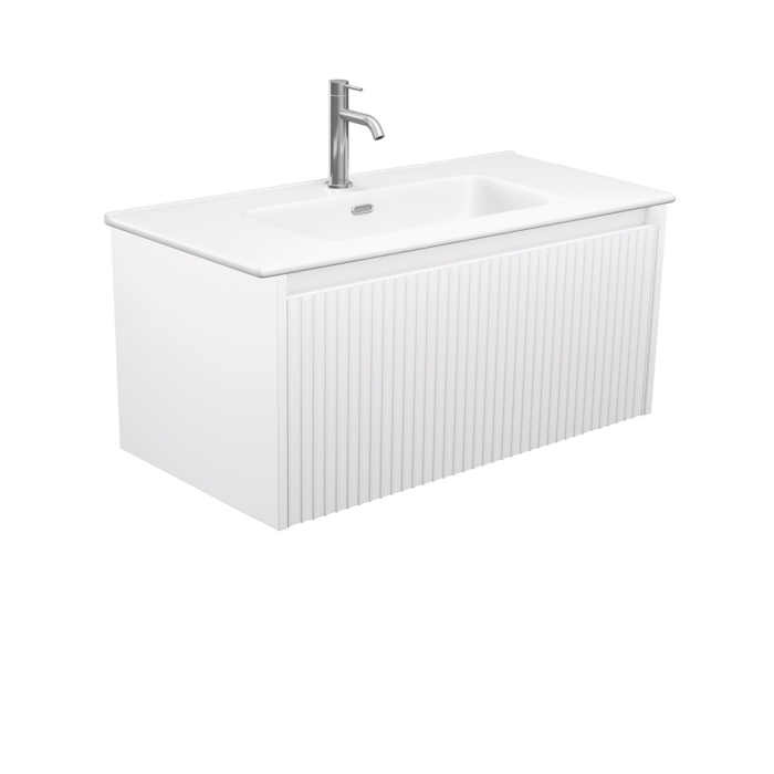 fienza Joli Matte Alina Satin White 900 Wall Hung Vanity