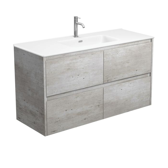 fienza Joli Matte Amato Industrial 1200 Wall Hung Vanity with Industrial Panels