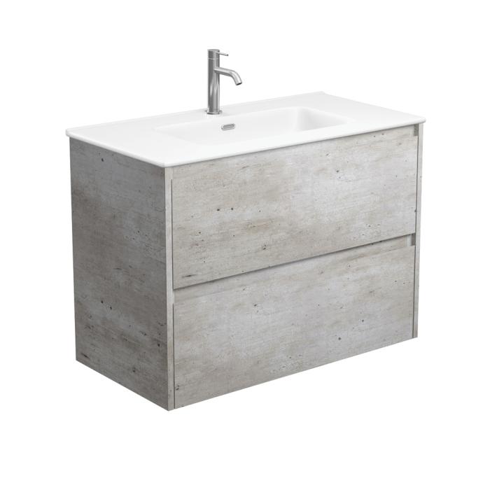 fienza Joli Matte Amato Industrial 900 Wall Hung Vanity with Industrial Panels