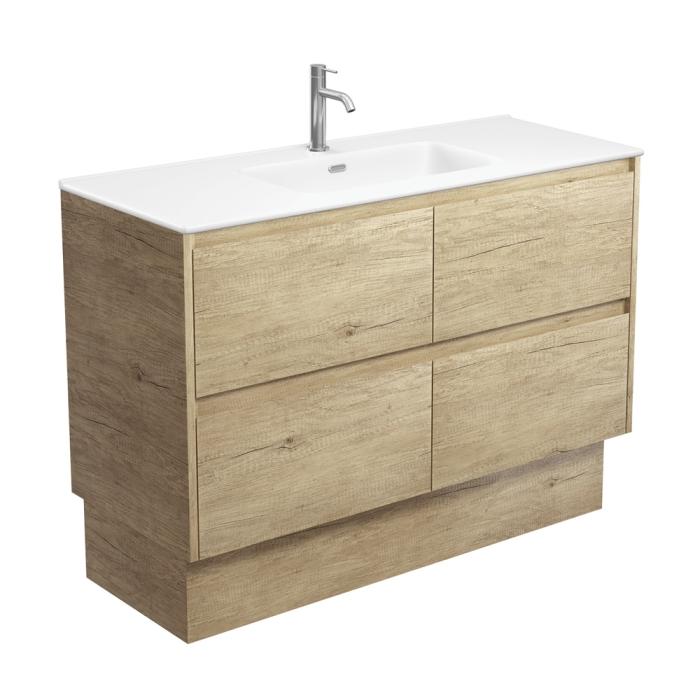 fienza Joli Matte Amato Scandi Oak 1200 Vanity On Kickboard with Scandi Oak Panels