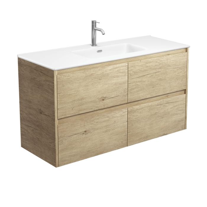 fienza Joli Matte Amato Scandi Oak 1200 Wall Hung Vanity with Scandi Oak Panels