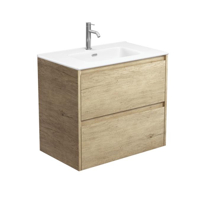 fienza Joli Matte Amato Scandi Oak 750 Wall Hung Vanity with Scandi Oak Panels