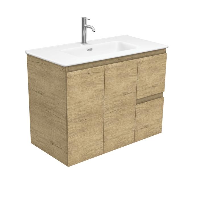 fienza Joli Matte Edge Scandi Oak 900 Wall Hung Vanity