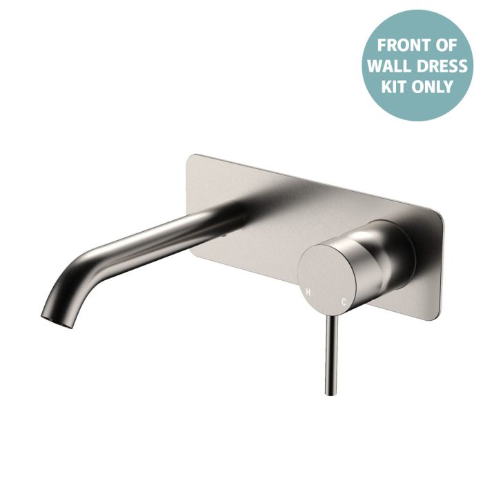 fienza Kaya Basin/Bath Wall Mixer Dress Kit Rectangular Plate 160mm Outlet Chrome