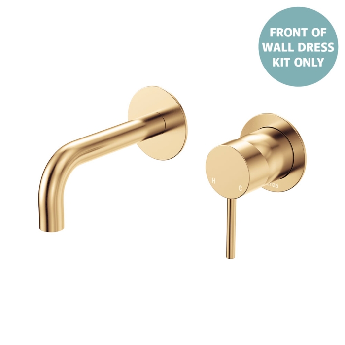 fienza Kaya Basin/Bath Wall Mixer Dress Kit Round Plates 130mm Outlet Urban Brass
