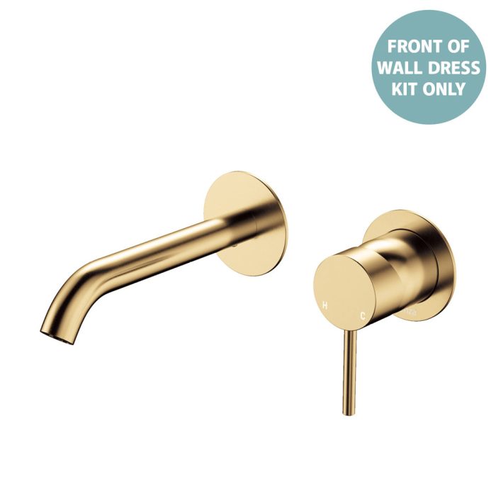 fienza Kaya Basin/Bath Wall Mixer Dress Kit Round Plates 160mm Outlet Urban Brass