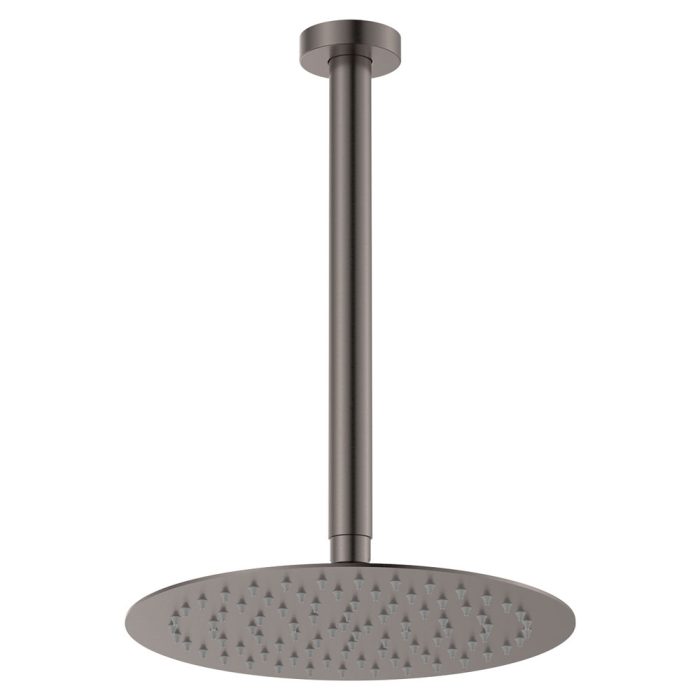 fienza Kaya Ceiling Shower 250mm Head 350mm Drop Gun Metal