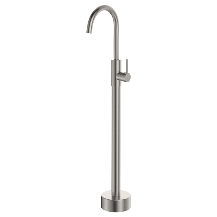 fienza Kaya Floor Mounted Bath Mixer Brushed Nickel