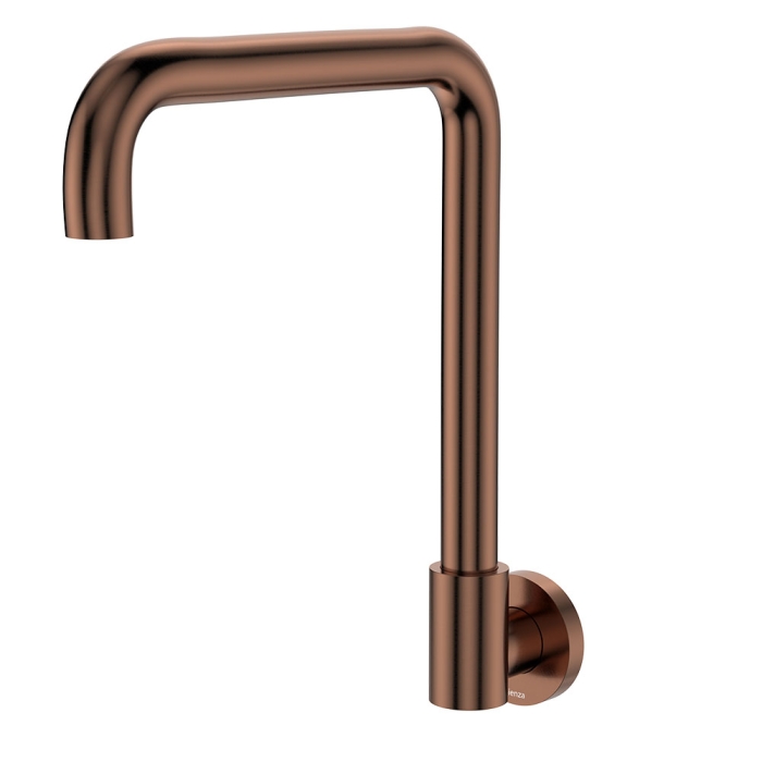 fienza Kaya Squareline Wall Swivel Outlet Set Brushed Copper