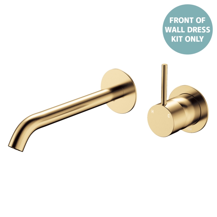 fienza Kaya Up Basin/Bath Wall Mixer Dress Kit Round Plates 200mm Outlet Urban Brass
