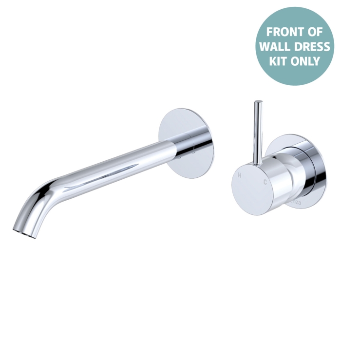 fienza Kaya Up Basin/Bath Wall Mixer Dress Kit Round Plates 200mm Outlet Chrome