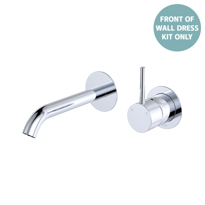 fienza Kaya Up Basin/Bath Wall Mixer Dress Kit Round Plates 160mm Outlet Chrome