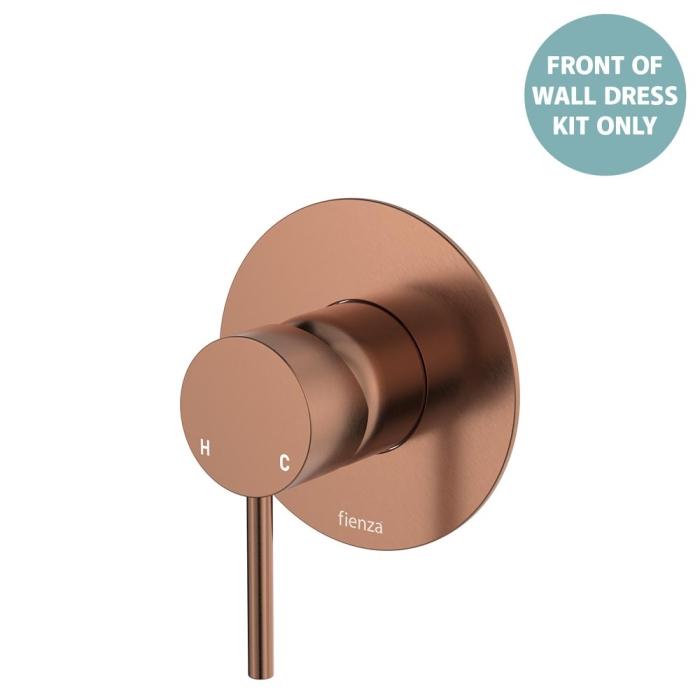 fienza Kaya Wall Mixer Dress Kit Large Round Plate Brushed Copper
