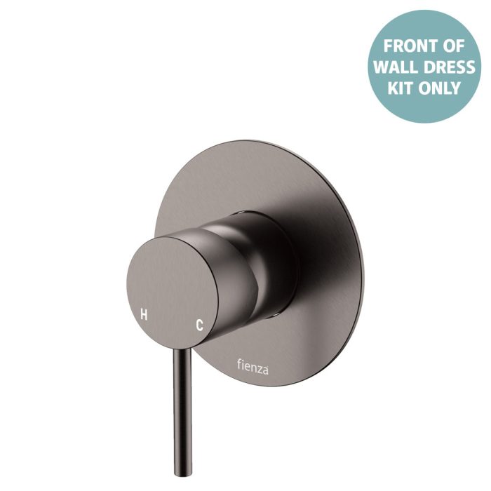 fienza Kaya Wall Mixer Dress Kit Large Round Plate Gun Metal