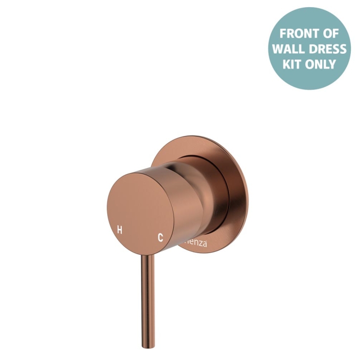 fienza Kaya Wall Mixer Dress Kit Small Round Plates Brushed Copper