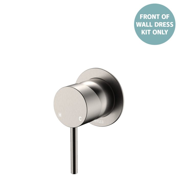 fienza Kaya Wall Mixer Dress Kit Small Round Plates Brushed Nickel