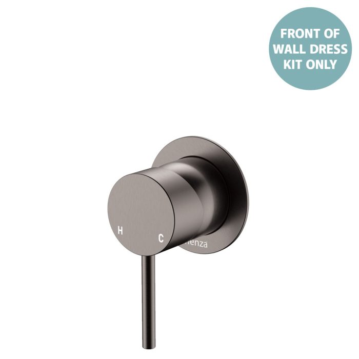 fienza Kaya Wall Mixer Dress Kit Small Round Plates Gun Metal